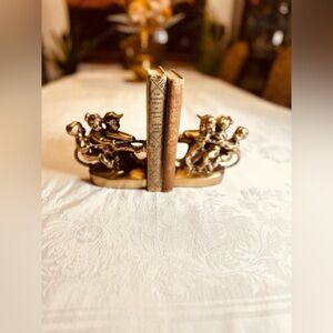 1970sVintage Heavy Brass Bookends Children/Tug Of War/US Made/ PM Craftsmen